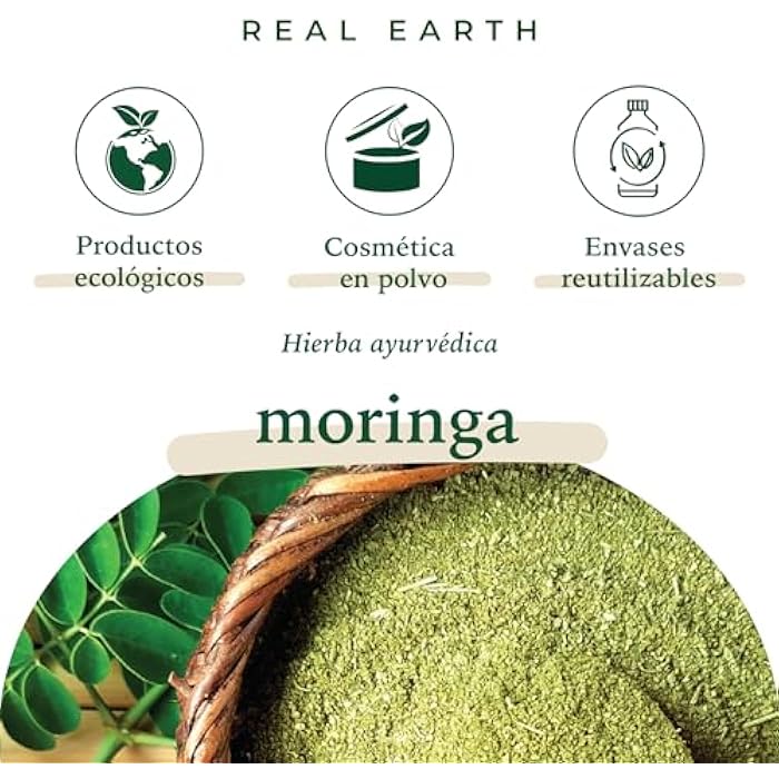 Real Earth Stories - Moringa powder 250g - 100% natural and organic - High protein source - Strong hair - Image 2